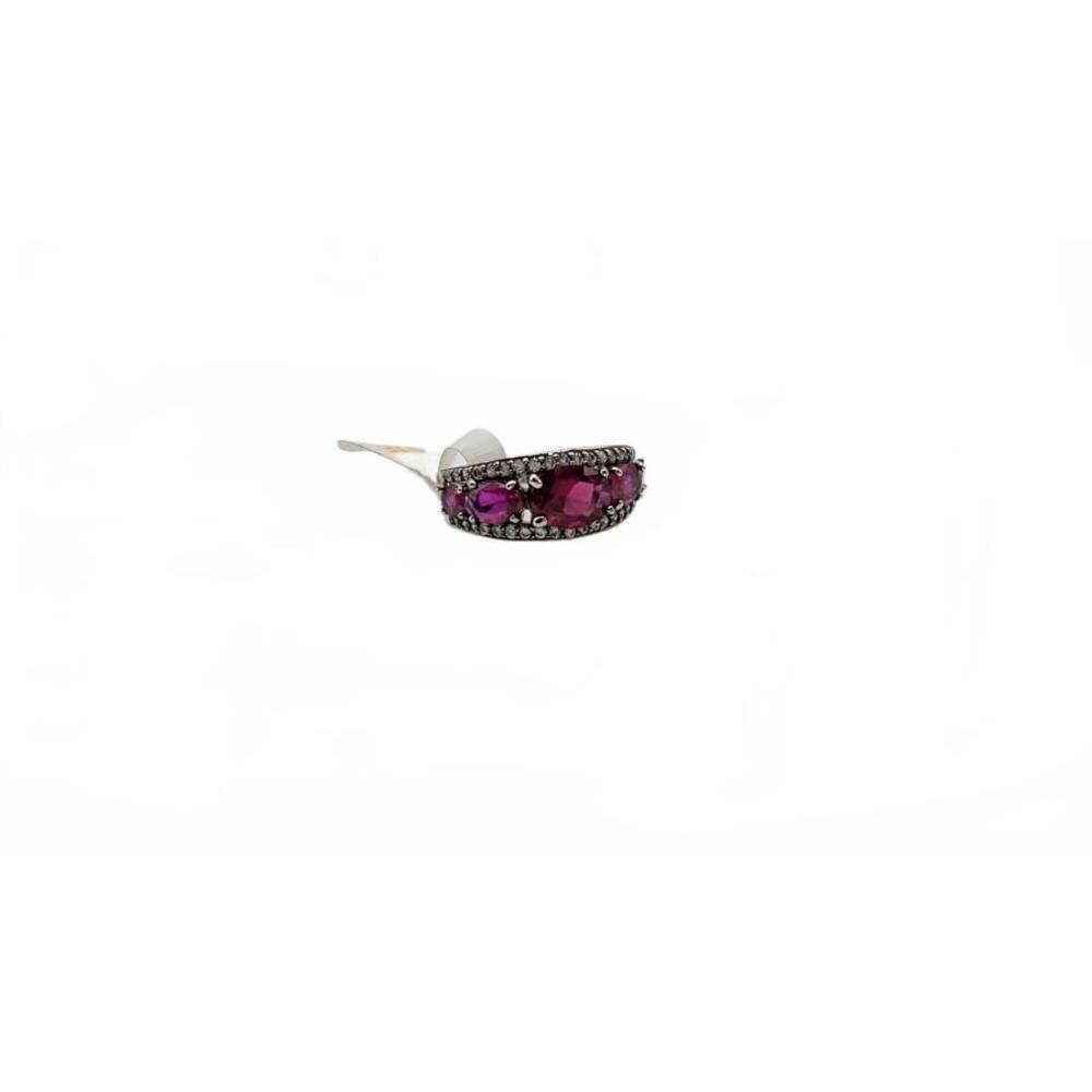 Elegant Women's Ring with Red and Clear Stones Size 7 - Picture 6 of 9